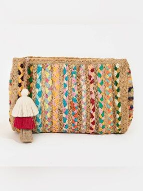 Antik Kraft Multi Colored Braided Jute Clutch